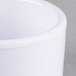 a close up of a white container