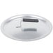 A close-up of a Vollrath domed aluminum pot/pan lid with a Torogard handle.