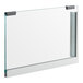 A rectangular piece of clear inner glass with metal brackets on the edges.
