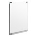 A white board with a silver frame.