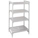 a white plastic shelving unit