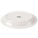 An ivory narrow rim oval china platter on a white background.