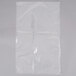 A clear plastic bag with a crease on a white background.