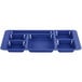 A navy blue plastic tray with six compartments.