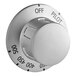 A white and silver Imperial Range oven thermostat knob with the number 5 in the dial.