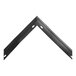 A black metal corner bracket for a Metro holding cabinet with holes.