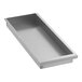 A silver rectangular Vollrath drip pan with a handle.