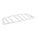 A white metal rectangular drain board with holes.