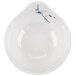 A white bowl with blue bamboo designs.