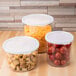 a plastic container with food in it