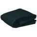 A folded hunter green rectangular table cover.
