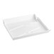 A white rectangular tray with two compartments on it.