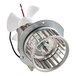 A Henny Penny 120v motor with a small metal fan and white and clear plastic blades.