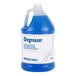 A blue jug of Advantage Chemicals degreaser with a white label.
