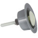 A grey object with a white handle.