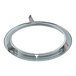 A round metal ring with a hole in the middle.