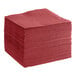 A stack of Choice Burgundy 2-ply paper napkins.