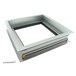A white window frame with screws for a Kolpak 14x14 heated viewport.