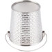 a silver bucket with a handle