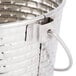 A Tablecraft stainless steel serving pail with a metal handle.