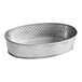 A silver oval Tablecraft stainless steel platter with a patterned design.