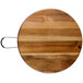 A Tablecraft acacia wood display board with a metal handle.