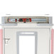 A close-up of a white door for a Metro T Series Half Height Holding Cabinet.