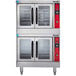 A Vulcan double deck convection oven with glass doors.