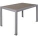 A BFM Seating standard height table with a gray synthetic teak top.