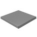 A grey metal square with holes.