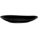 A black rectangular Libbey Driftstone porcelain coupe plate.