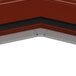 A stainless steel 45 degree inside corner drink rail on a table in a bar.