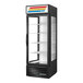 A True black refrigerated glass door merchandiser.