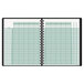 A black At-A-Glance class record book with a grid inside.
