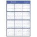 a calendar with blue and white numbers