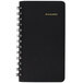 A black At-A-Glance weekly pocket planner with a spiral bound cover and gold lettering on the front.