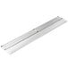 An Advance Tabco stainless steel rectangular drink rail with holes.