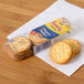 A package of Lance sandwich crackers on a napkin.