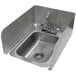 A stainless steel Advance Tabco drop-in sink with a faucet.