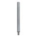 A stainless steel cylindrical leg for a commercial sink on a white background.