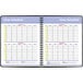 An At-A-Glance spiral bound weekly/monthly academic planner with a schedule and blank calendar pages.