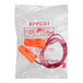 A pair of orange corded earplugs in a clear plastic package.