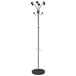 A black Alba coat stand with a metal pole and 12 knobs.