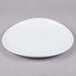 A white Elite Global Solutions melamine plate with a spiral design.