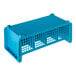 A blue plastic half-size flatware rack with 8 compartments and no handles.
