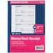 An Adams 3-part carbonless rent receipt book with a pink and blue receipt.