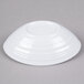 An Elite Global Solutions white oblong melamine bowl on a gray surface.