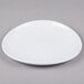 A white Elite Global Solutions melamine plate with a swirl design.