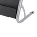 A close-up of a black and silver Alba display rack.