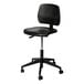 a black office chair with wheels